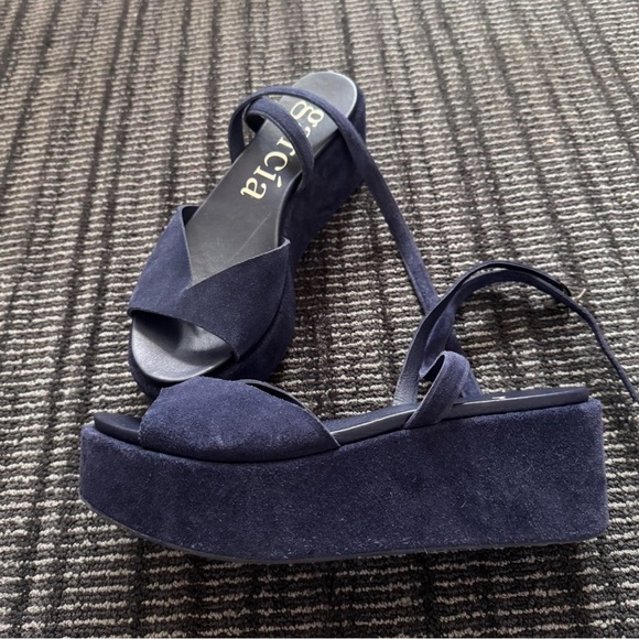 Pedro Garcia Nereida Suede Platform Sandal Marina 40 wedges coastal minimalist - Picture 2 of 6